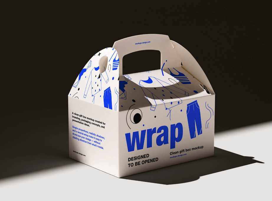 Gable Style Gift Box Mockup Packaging