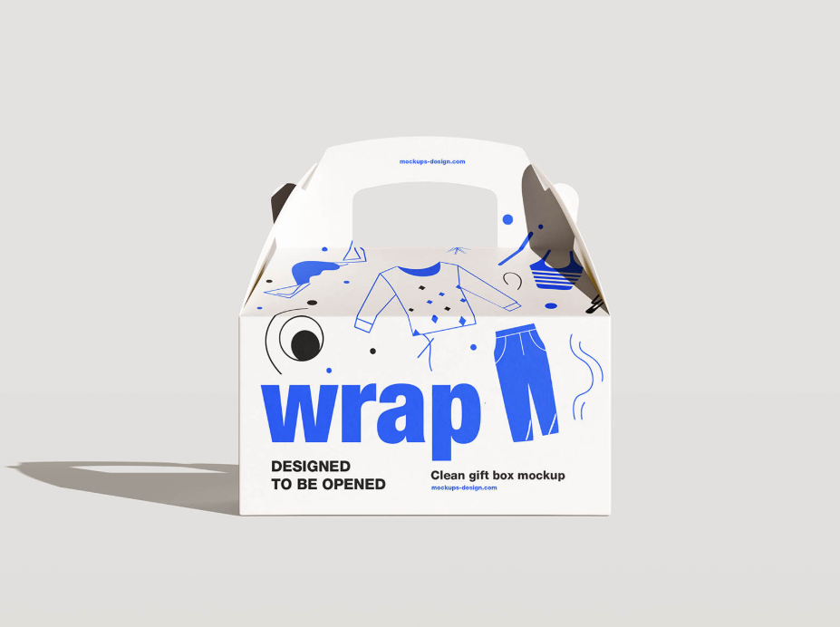 Gable Style Gift Box Mockup Packaging