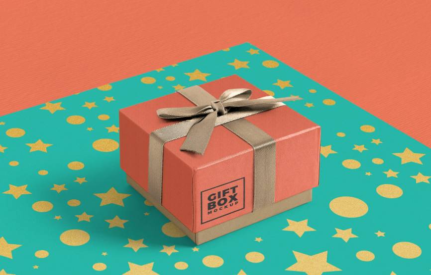 Gorgeous Free Gift Box Mockup PSD