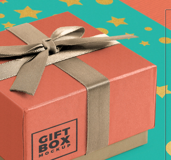 Gorgeous Free Gift Box Mockup PSD