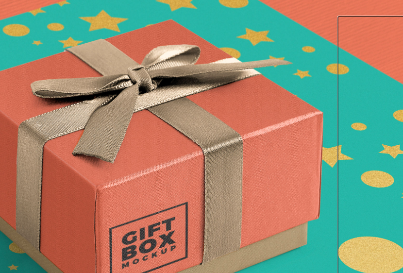 Gorgeous Free Gift Box Mockup PSD