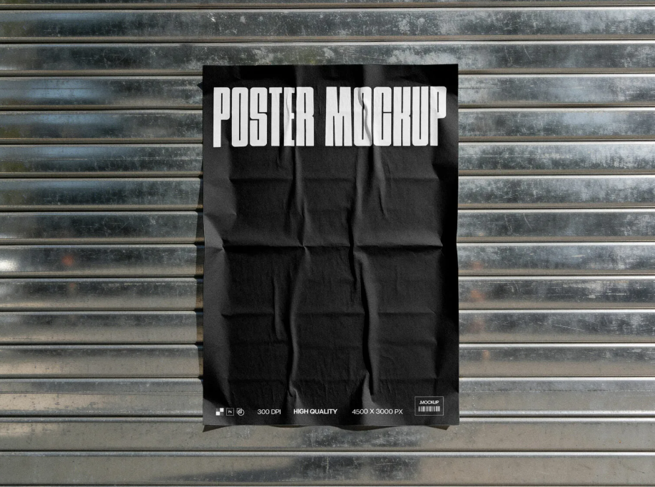 Gritty Glued Urban Poster Mockup