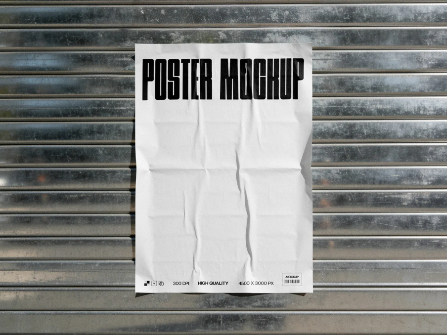 Gritty Glued Urban Poster Mockup