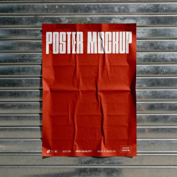 Gritty Glued Urban Poster Mockup