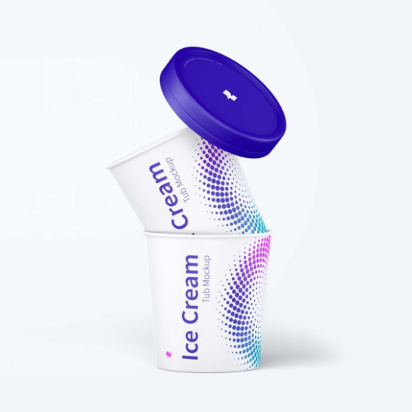Ice cream Paper Tub Mockup PSD