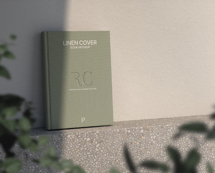 Linen Hardcover Book Mockup PSD Download