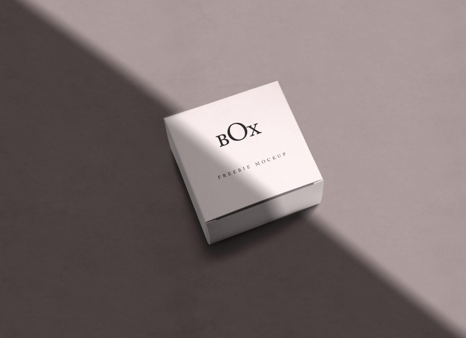 Minimalist Square Box Mockups with Dramatic Shadow effect