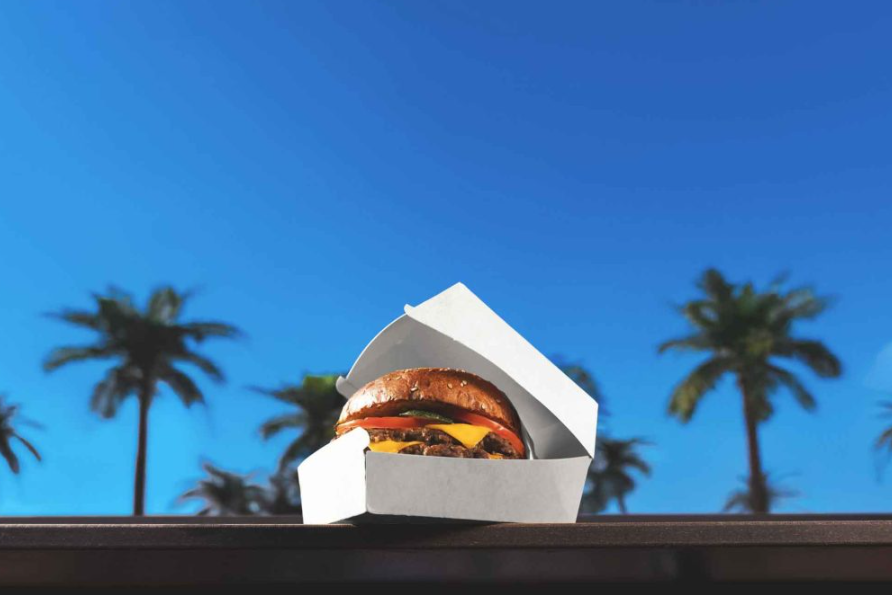 Open Burger Box Branding Packaging PSD Mockup