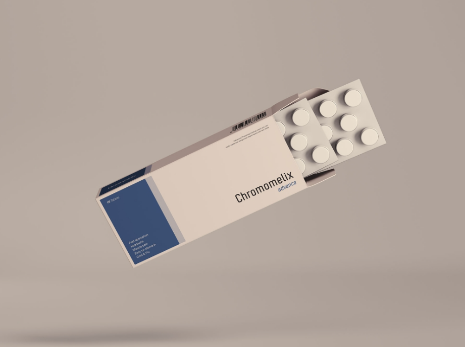 Pills Box Packaging Mockup PSD