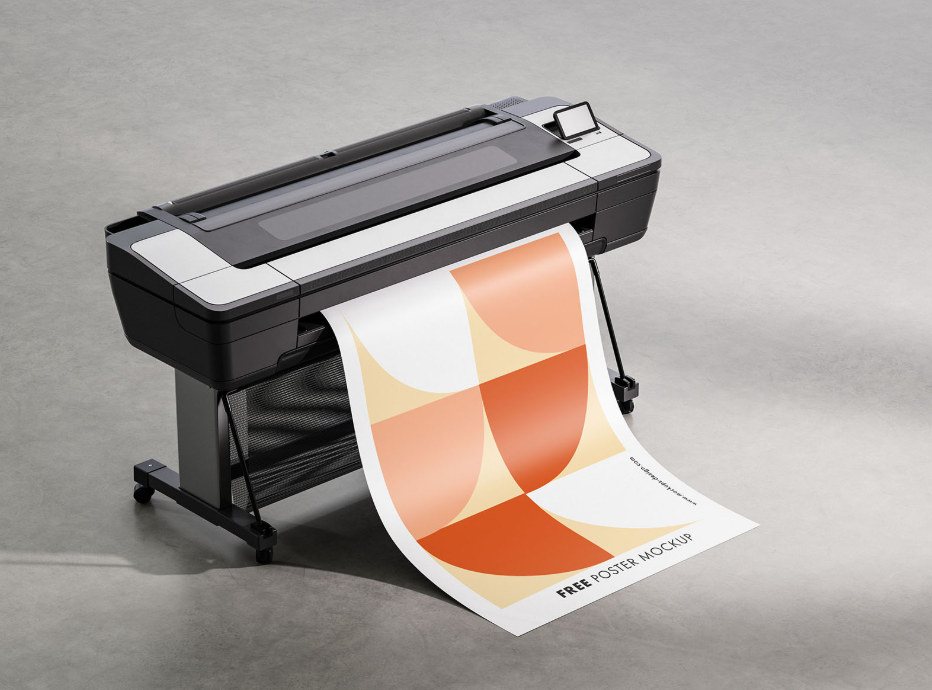 Printing Poster Free Mockup