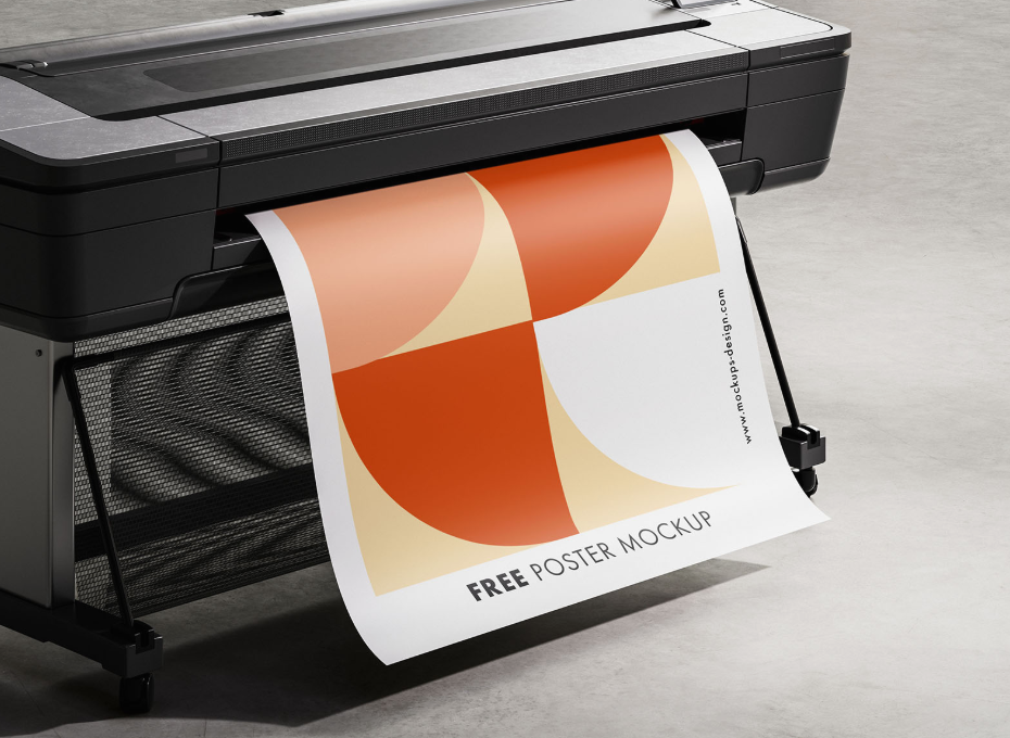 Printing Poster Free Mockup
