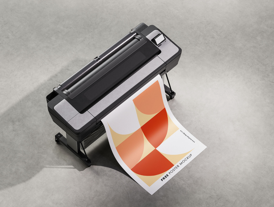 Printing Poster Free Mockup