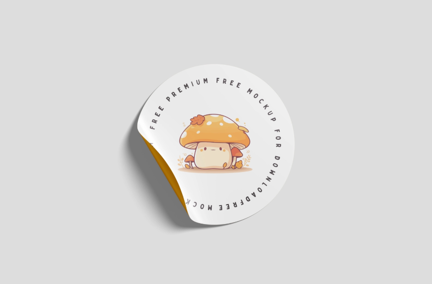 Round Sticker Free Mockup