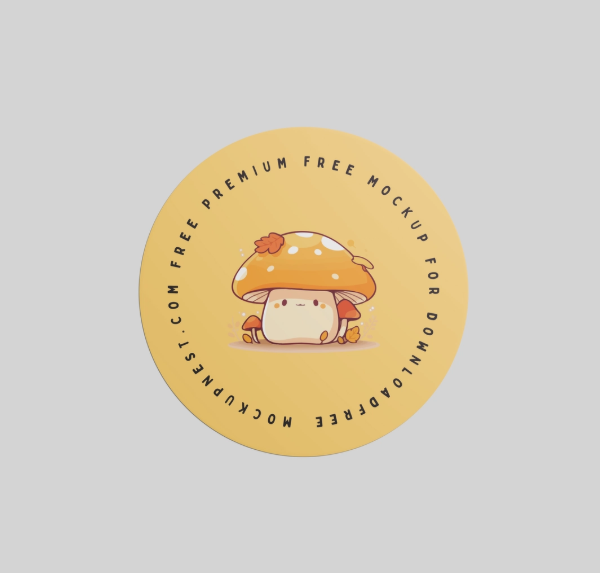 Round Sticker Free Mockup