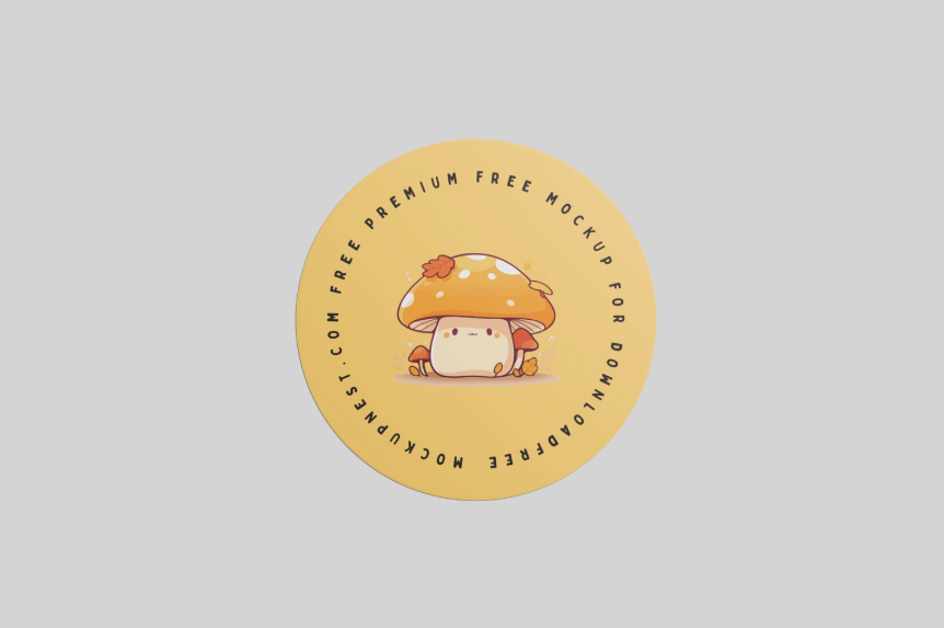 Round Sticker Free Mockup
