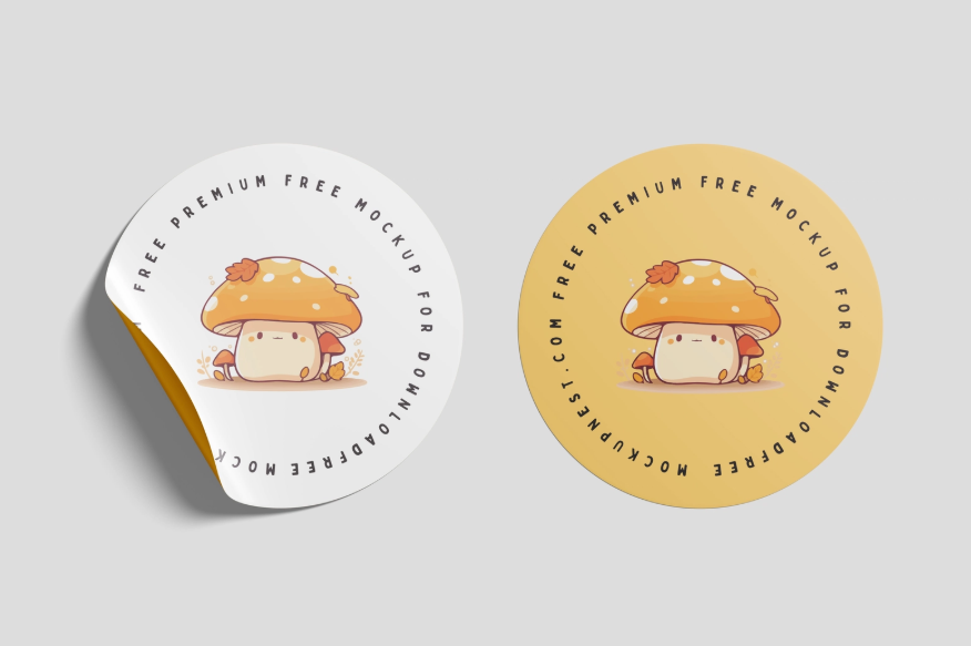 Round Sticker Free Mockup