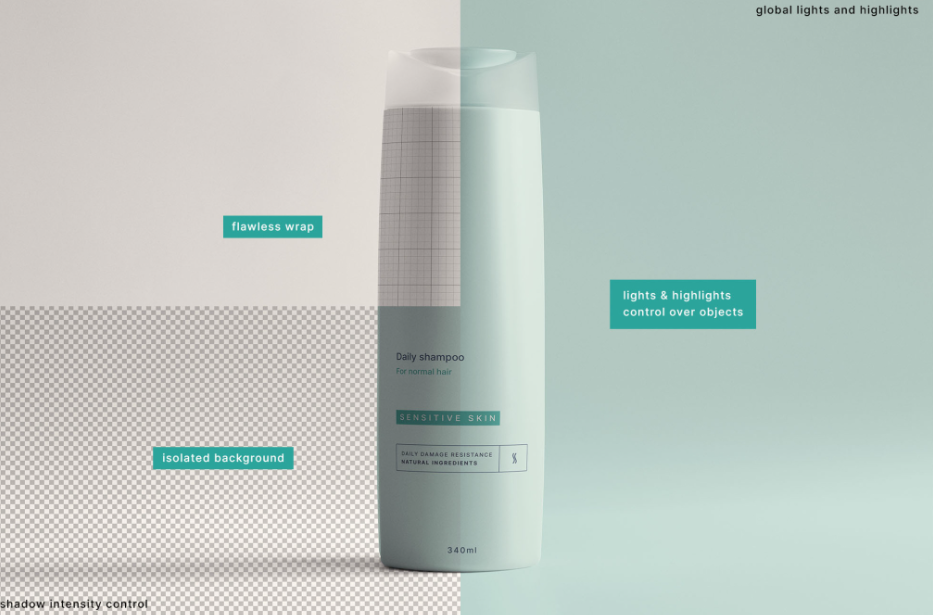 Shampoo Bottle Free Mockup