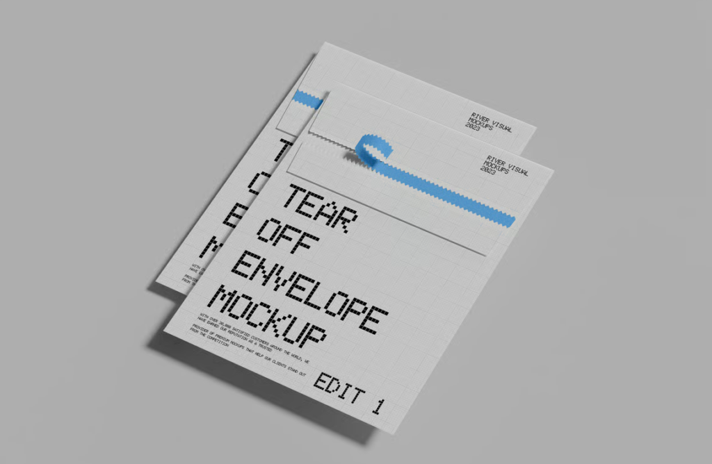 Tear Off envelope Free Mockup