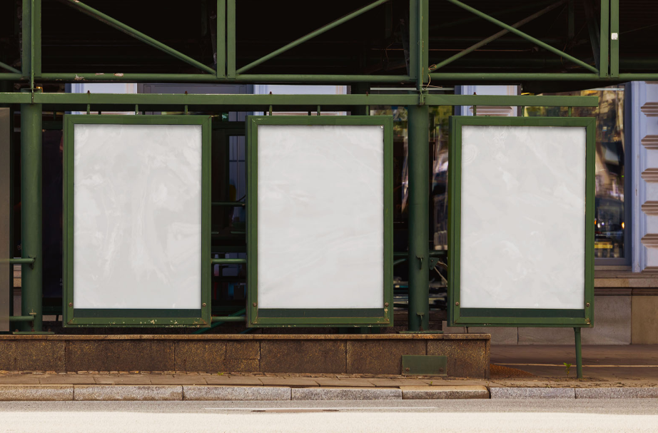 Three Posters in Metal Frames Mockup