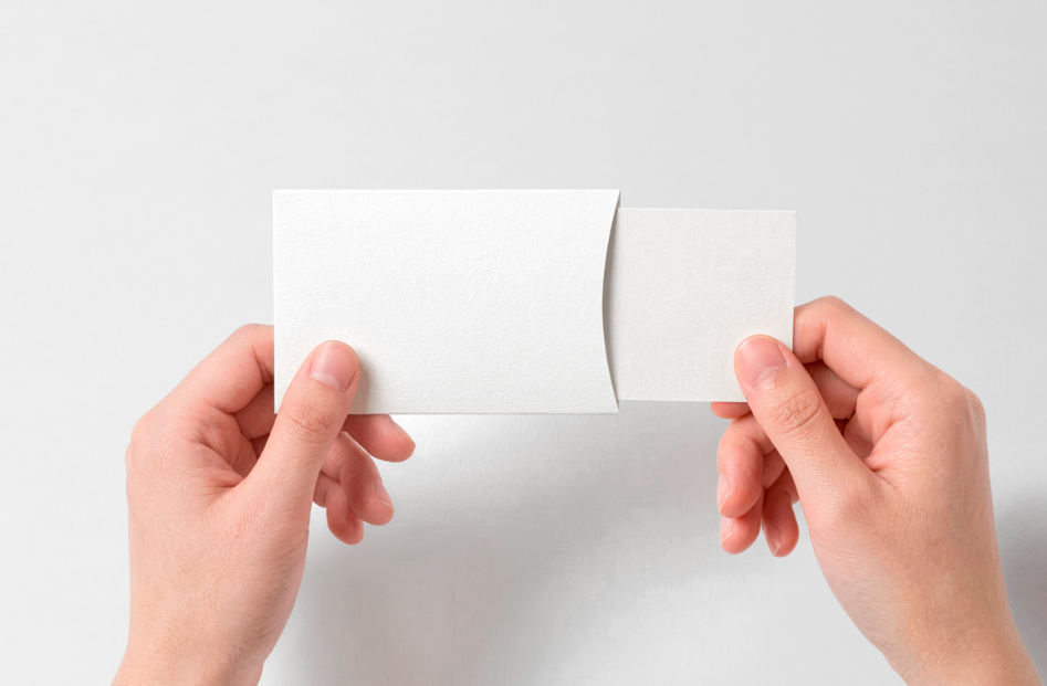 Top Down Business card Mockup Textured Sliding Sleeve