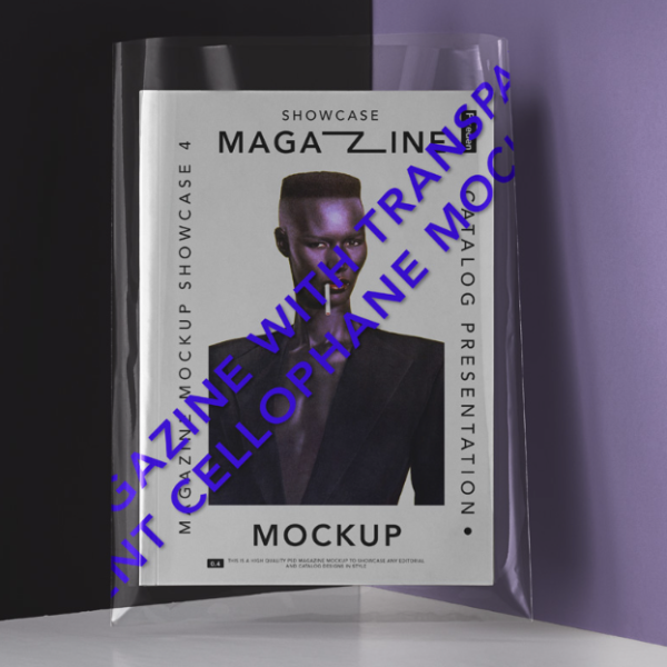 Transparent cover PSD Magazine Mockup