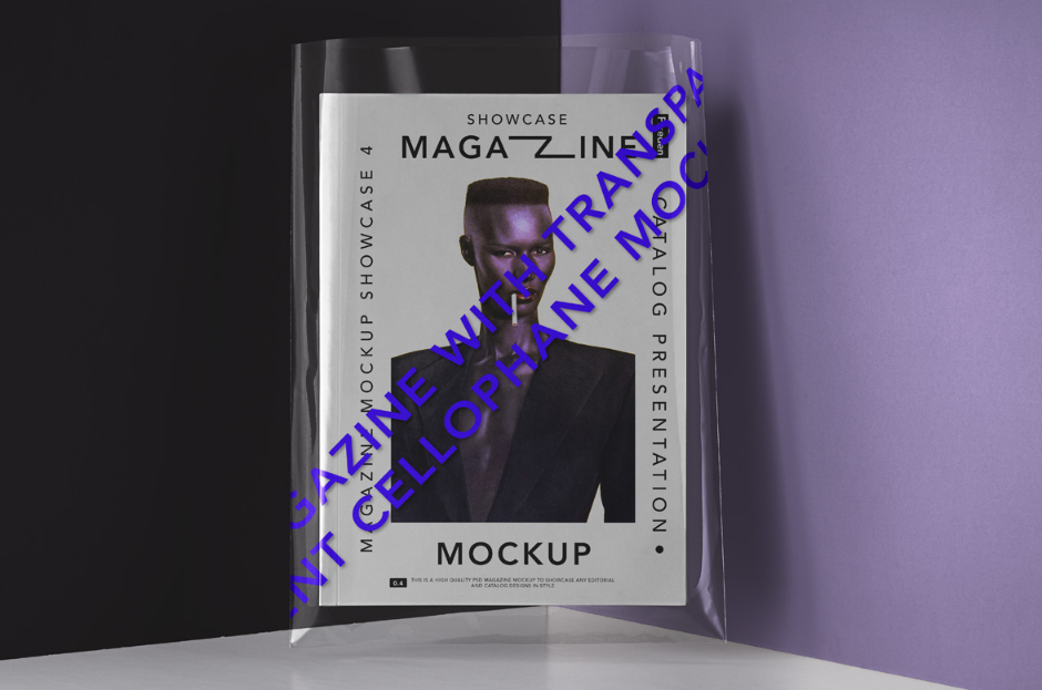 Transparent cover PSD Magazine Mockup