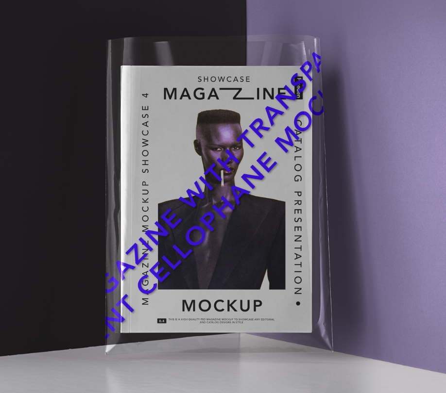 Transparent cover PSD Magazine Mockup
