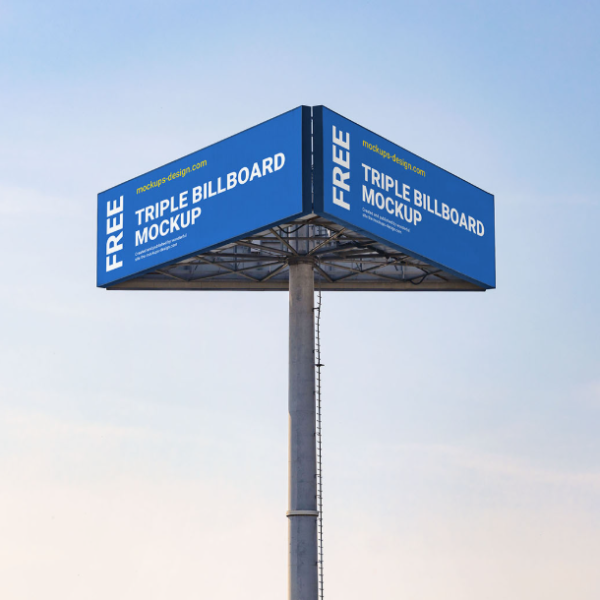 Triple Billboard Mockup Advertising