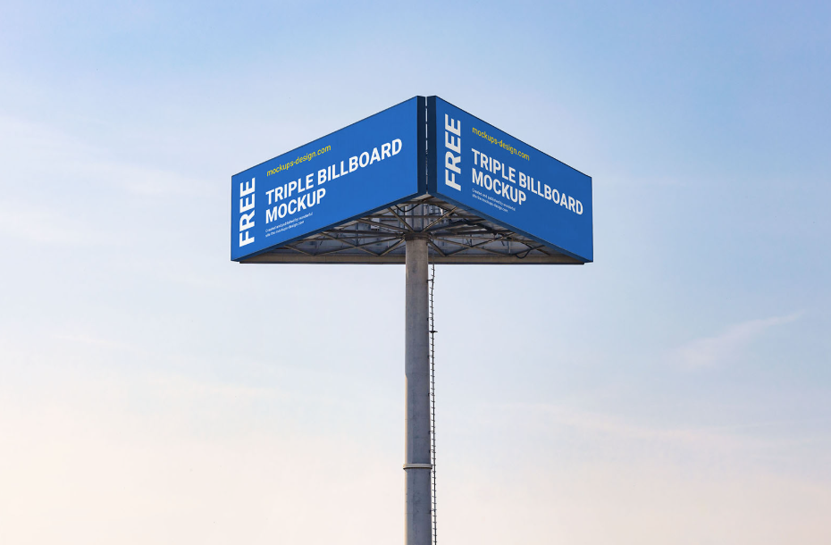 Triple Billboard Mockup Advertising