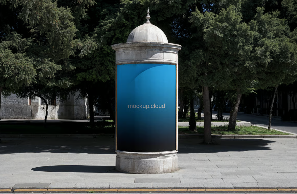 Urban Advertising column Mockup Poster & campaign Display