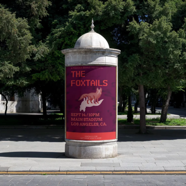 Urban Advertising column Mockup Poster & campaign Display