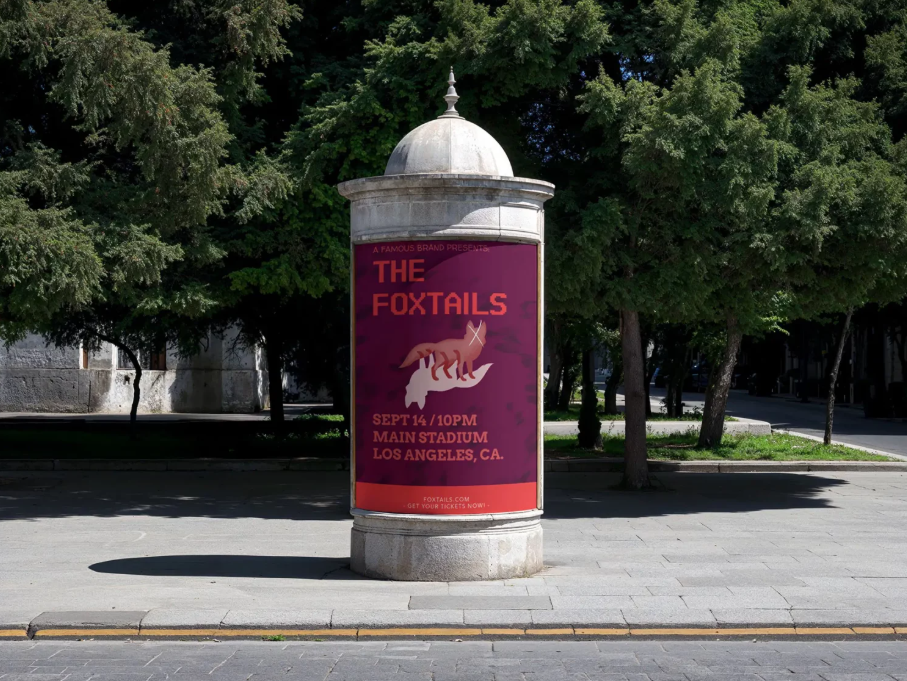 Urban Advertising column Mockup Poster & campaign Display