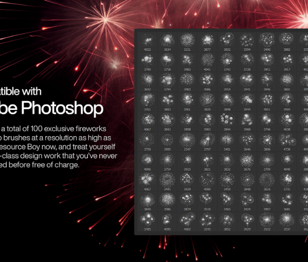 100 Fireworks Photoshop Brushes explosive