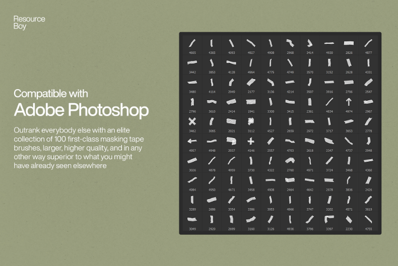 100 Masking Tape Photoshop Brushes