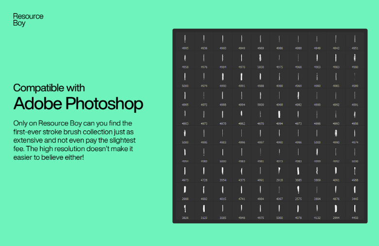 100 Paint Stroke Photoshop Brushes expressive Texture in 4K