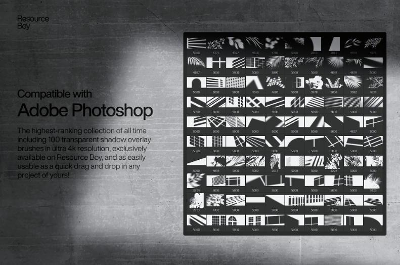 100 Shadow Overlay Photoshop Brushes