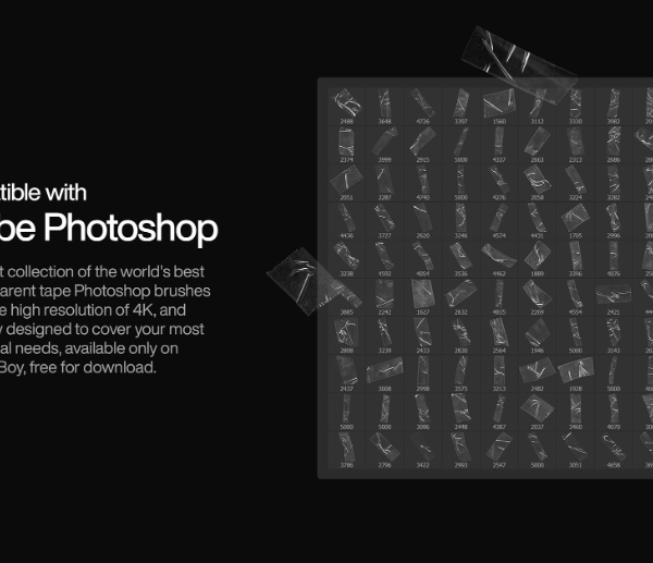 100 Transparent Tape Photoshop Brushes