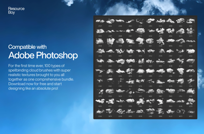 100 cloud Photoshop Brushes Paint Dreamy Skies with Realistic Depth