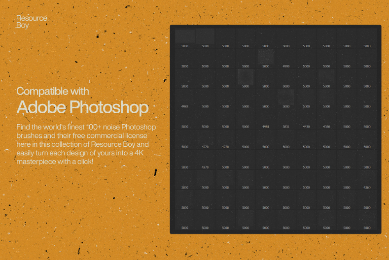 100+ noise Photoshop Brushes Depth & cinematic Grain