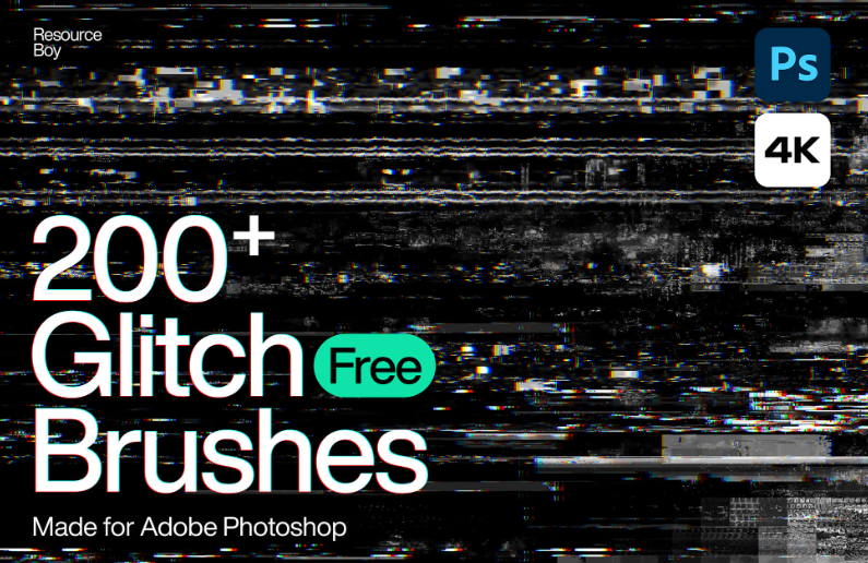 200+ Glitch Photoshop Brushes Unleash Digital chaos in Your Designs