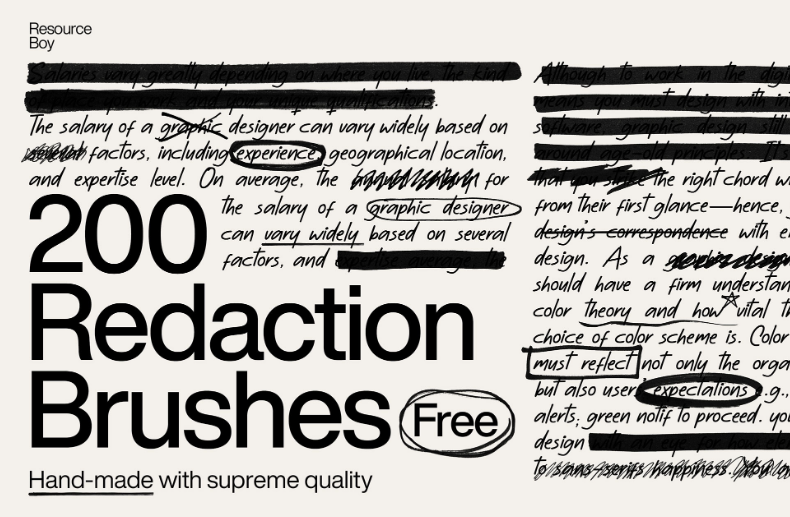 200+ Redaction Photoshop Brushes