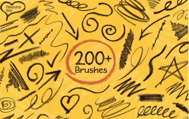 200+ crayon Photoshop Brushes