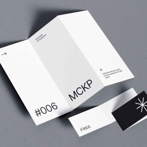3 Fold & Landscape Brochure Mockup Branding Presentation Scene