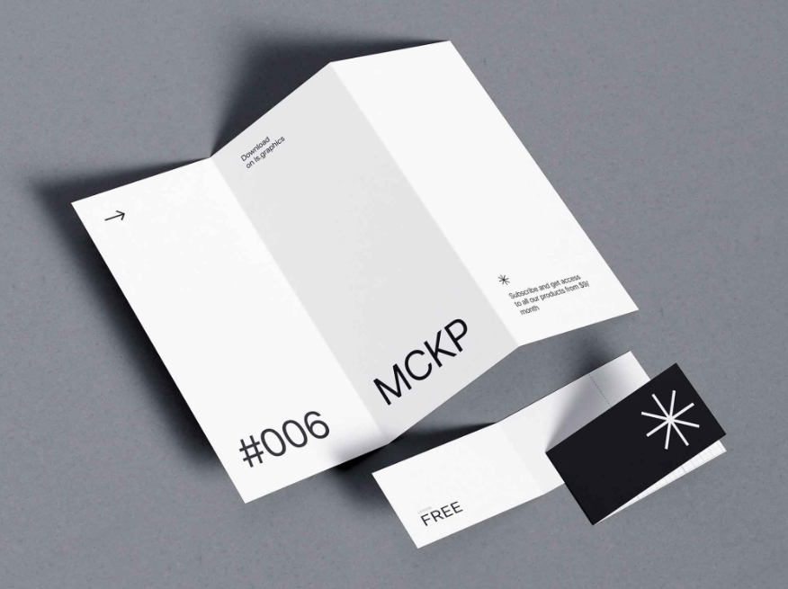 3 Fold & Landscape Brochure Mockup Branding Presentation Scene