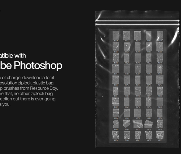 50 Ziplock Plastic Bag Photoshop Brushes effects in 4K