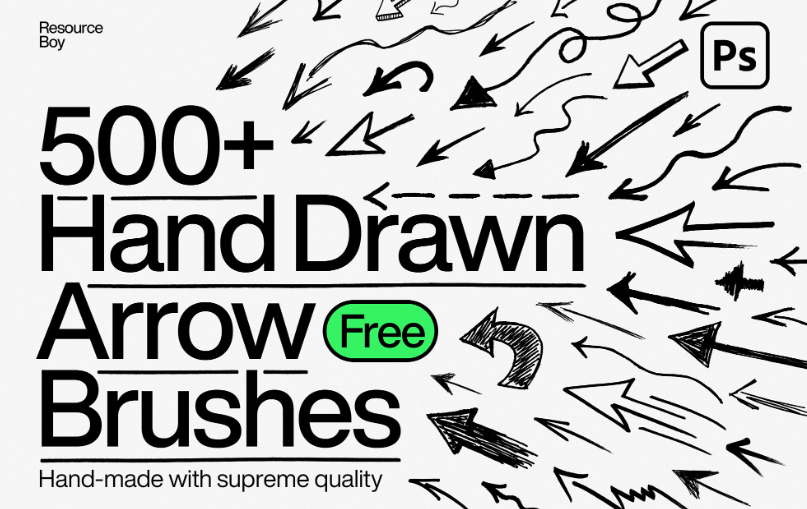 500+ Hand Drawn Arrow Photoshop Brushes