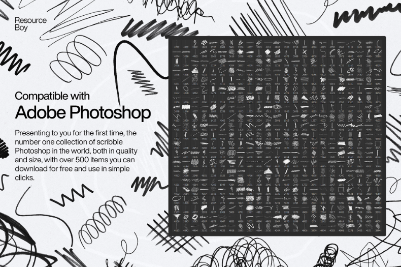 500+ Scribble Photoshop Brushes creative Designs