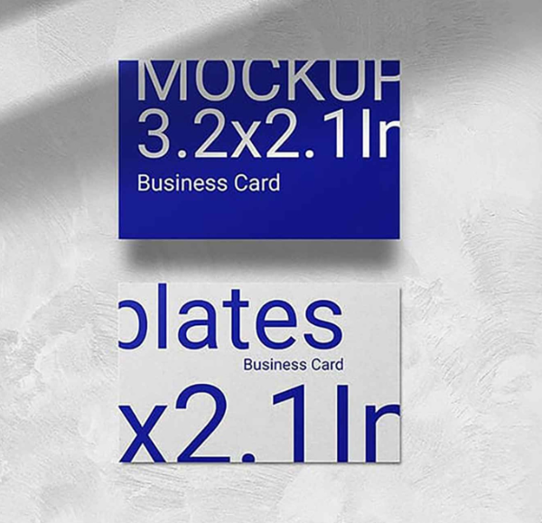 Business card on Plaster Wall Mockup