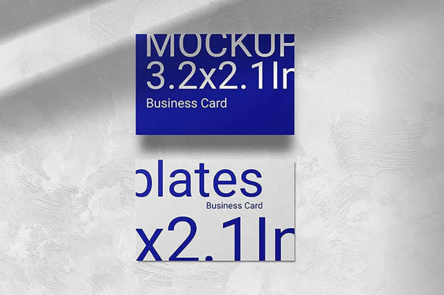 Business card on Plaster Wall Mockup