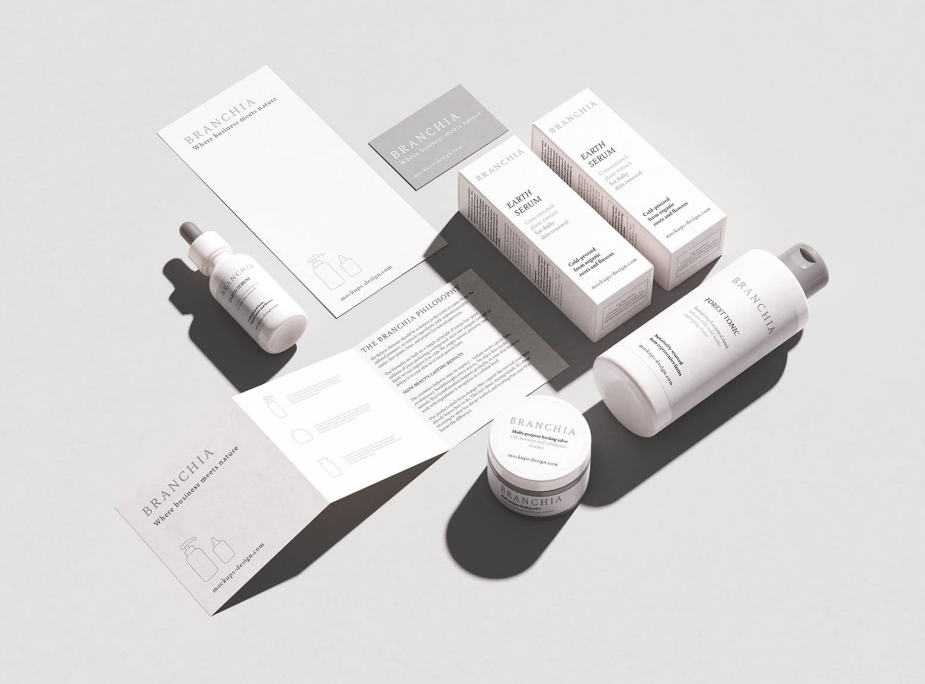 Cosmetic Brand Identity Scene Mockup